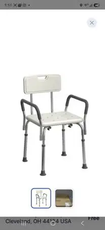 Medline Shower Chair Seat with Padded Armrests and Back | Heavy Duty Shower Chai