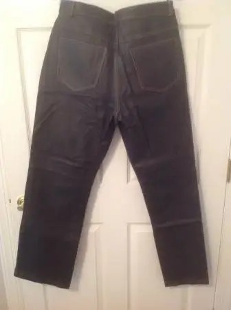 Mens BROWN Leather Motorcycle Pants by MODO PEAU LEATHERS - Size 36
