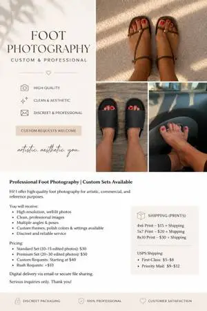 Professional Foot Modeling Photos Available | Custom Requests