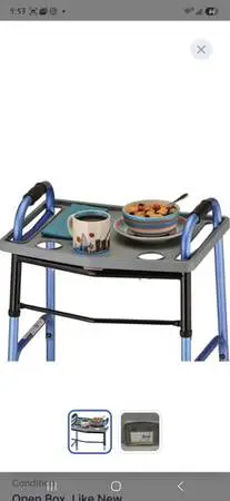 NOVA Walker Tray with 2 Cup Holders – Food Tray Attachment for Folding Walkers