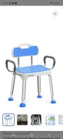 FULLOT Wide Shower Chair for Inside Shower, Stable Bracing Design, 400 lbs