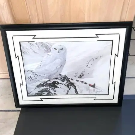 Iditarod Legend print Snowy Owl - Dogsled - James Havens