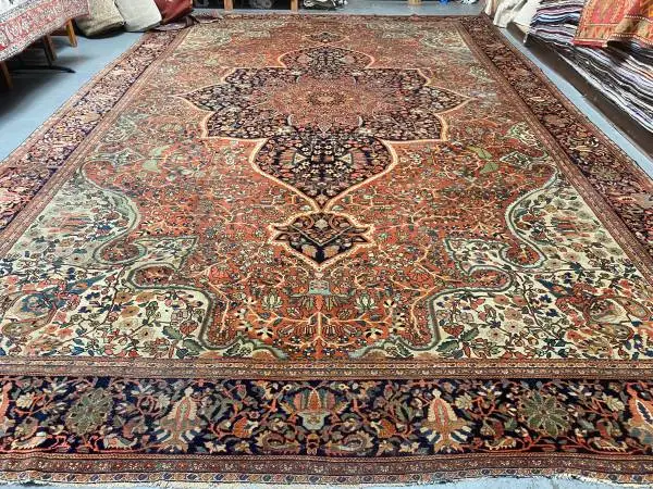 Antique palace size rug Farahan 12x19 circa over 💯 years old