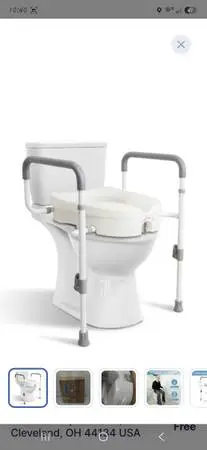 WeHwupe Raised Toilet Seat with Handles for Elderly - Toilet Seat Risers for Sen