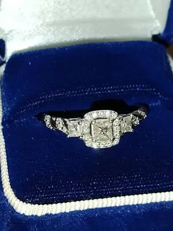 Princess cut vintage style diamond ring