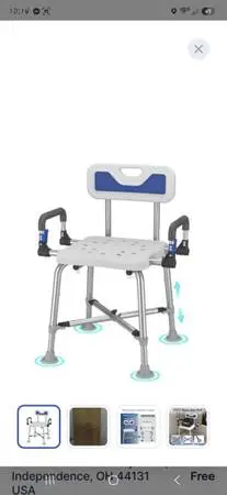 Shower Chair for Seniros Elderly Handicap Disabled or Bariatric Adults with Arms