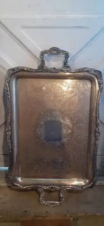 Vintage Silver Serving Tray/Platter by WM Rogers