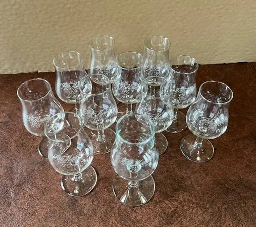 Vintage J&F Martell Cognac Tulip Shape Cognac Snifter Glasses
