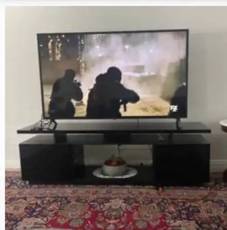 Black TV Stand for 65 TV, LED Entertainment Center with Storage