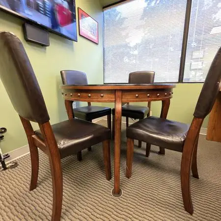 42 Round Wood Table with 4 chairs
