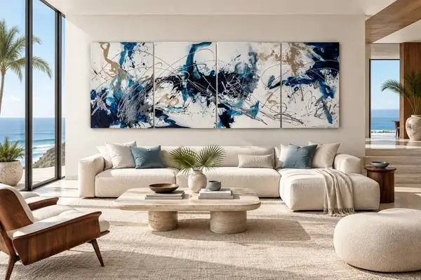 Large 12-Foot Original Modern Abstract – Nautical 2 by Dora Woodrum