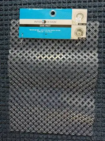 Sink Mat (CLEAR plastic sink protector) 12-1/4” x 16” — Trim/cut to fit an