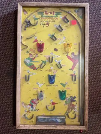 Vintage 5 in 1 elec-t-ric Poosh-M-Up Big 5 pinball game