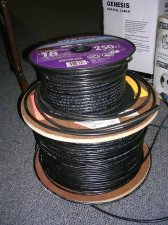 COAXIAL CABLE 170 FEET & ASI BURIAL 11801 CLASS D 700 FEET CABLE SPOOL