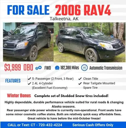 Dependable 2006 RAV4 Base