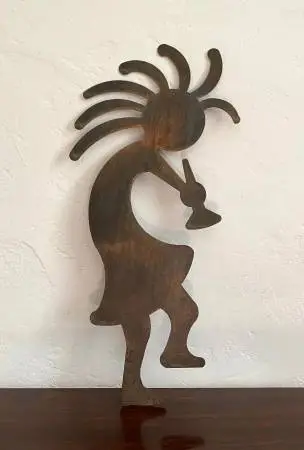 Vintage Rustic Metal Kokopelli Wall Art - Southwestern Decor