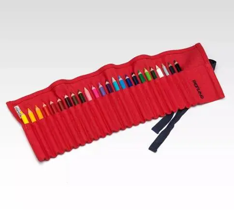 Fabriano Red roll-up case for 24 watercolor pencils - Brand New