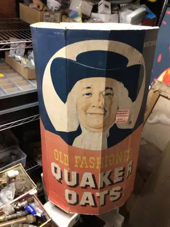 VINTAGE QUAKER OATS FUN DISPLAY 8 SIDED CARDBOARD SIGN