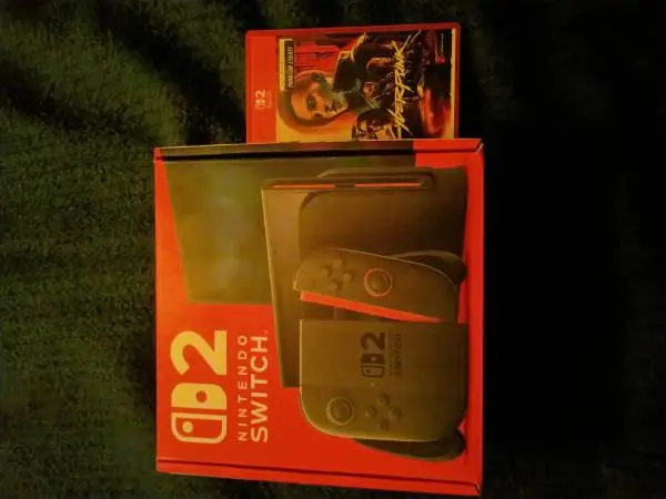 nintendo switch 2 with travel case and cyberpunk
