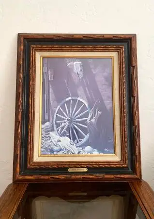 Vintage Framed Southwestern Print Adobe Shadows by James Fields