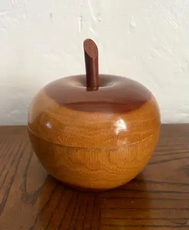 Vintage Hand Turned Wooden Trinket Box