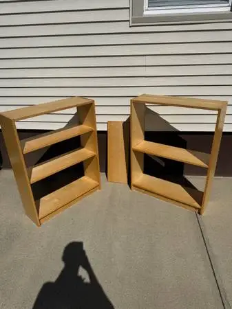 Set Of 2 Wooden Household Bookcases