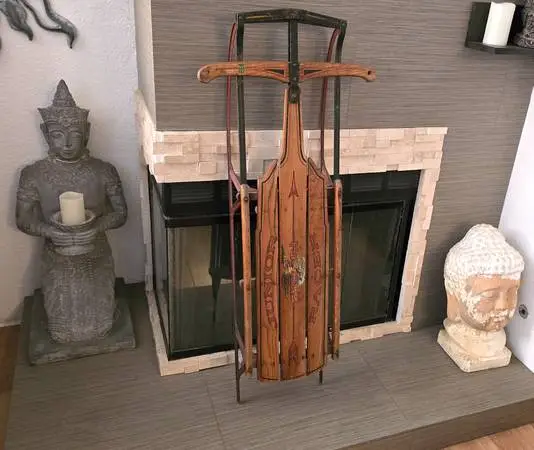 sled - junior racer sled - snow sled - antique - cabin decoration