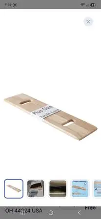 King Mills Plus Size Pinewood Extra Wide and Thick Transfer Board/Slide Board fo