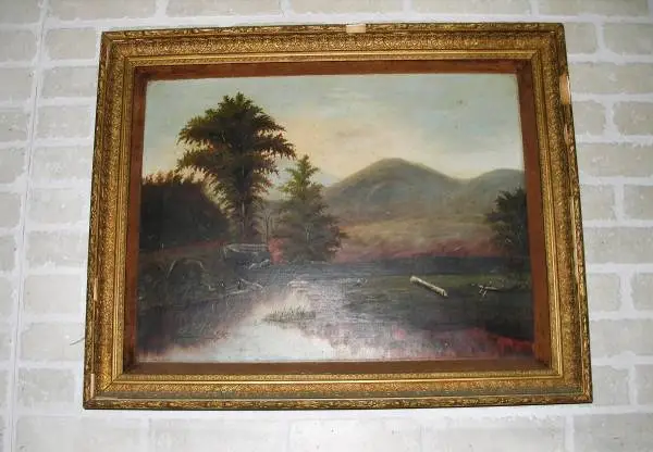 ANTIQUE OIL PAINTING HUDSON RIVER ART SCHOOL