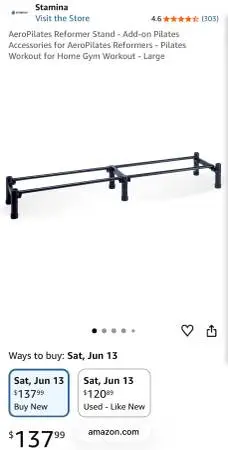 Stamina Products 55-4150 Large Riser Stand For Aeropilates Reformer Ma
