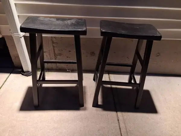 Set Of 2 Household Kitchen Wooden Stool Chairs