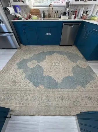 100” x 91” vintage turkish rug