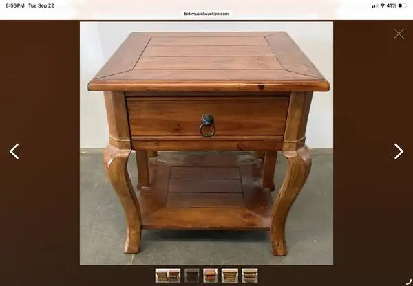 Rustic French Country Wooden End Table / Nightstand