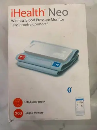 IHEALTH NEO WIRELESS BLOOD PRESSURE MONITOR UPPER ARM CUFF BP5S - WHIT