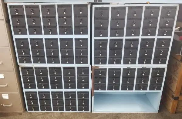 Blue Mid Century Card Catalog