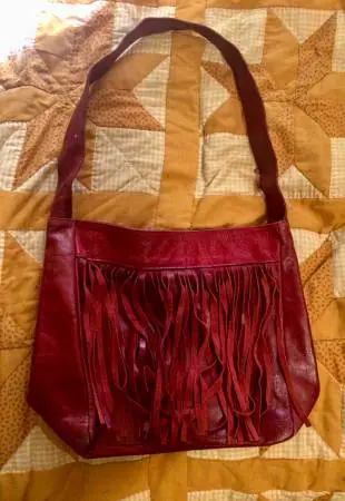Beautiful Red Genuine Leather Fringe Shoulder Bag – Made in Italy