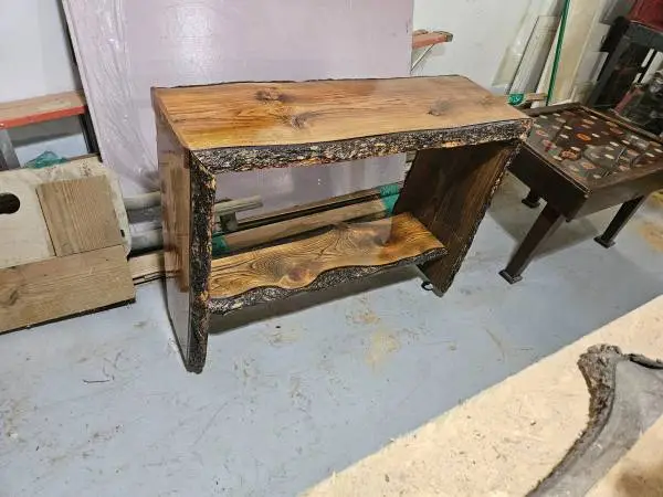 live edge plant or book case