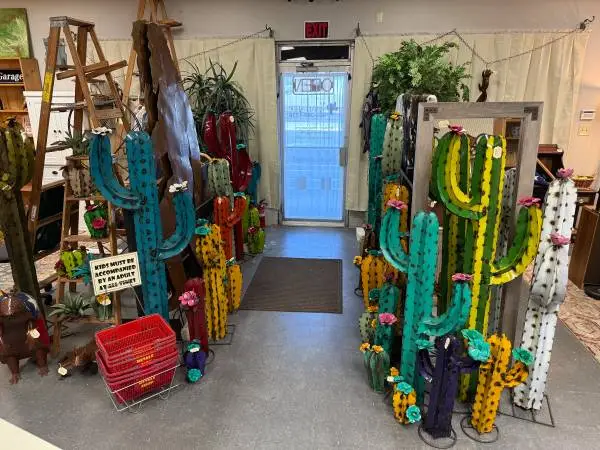 ♦♦ 3D Metal Cactus Yard Art Agave Saguaro Barrel Ball ♦♦