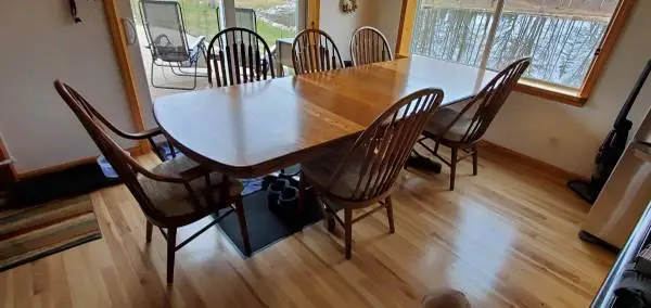 Solid oak table and chairs