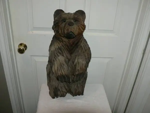 Wooden Carved Bear 24 tall
