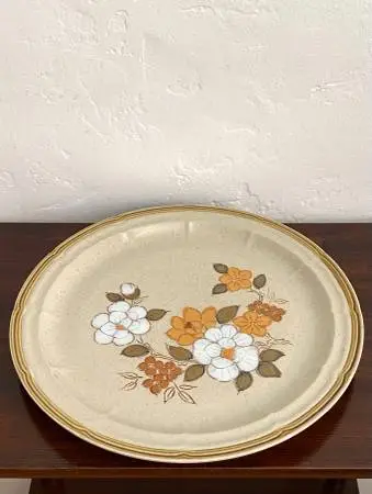 Vintage Crown Manor Autumn Blossom Stoneware Floral Dish