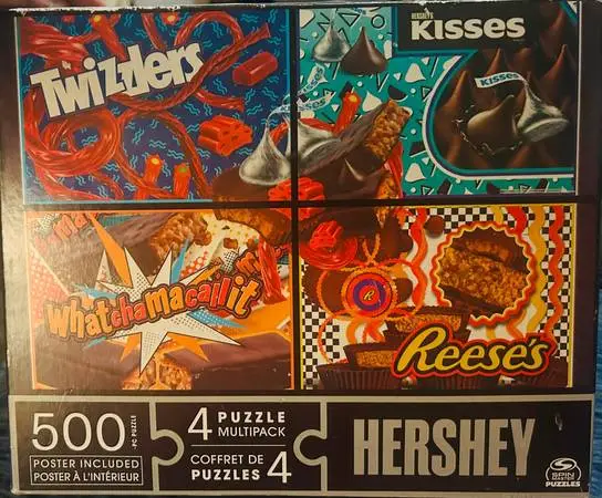 NEW - 500 Piece Puzzles featuring Twizzlers, Kisses, Whatchamacallit,