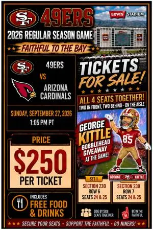 (4) 49ERS vs CARDINALS (KITTLE BOBBLEHEAD)