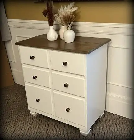 CUSTOM BUILT HEAVY DUTY SOLID WOOD SIX DRAWER SMALL DRESSER