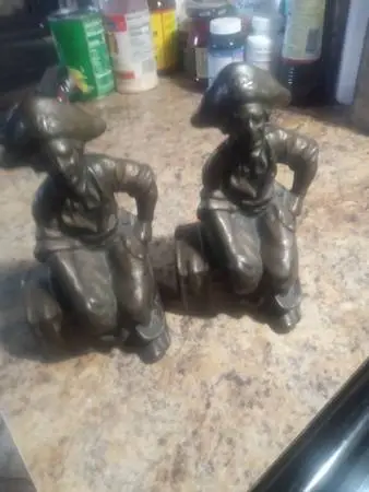 Pair of antique pirates and treasure booend