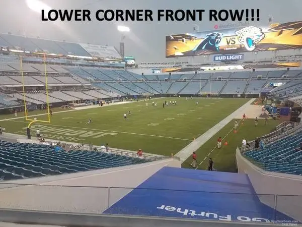 2 TICKETS JACKSONVILLE JAGUARS 2026 SEASON - LOWER CORNER FRONT ROW!