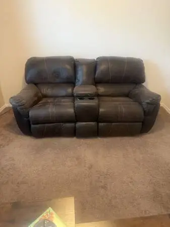 Reclining sofa / couch with matching reclining loveseat , Rustic armoir