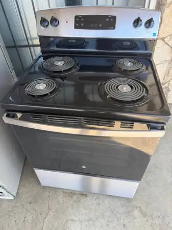 New open box stainless steel electric stove and oven