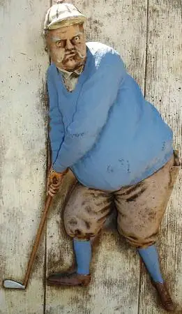 Antique Plaque of an old golfer