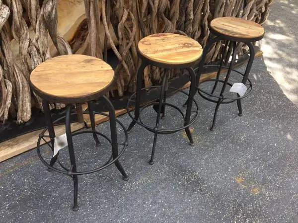 Bar Stool Adjusting Ht - Rustic Wood Iron Toledo Hand Crafted SALE
